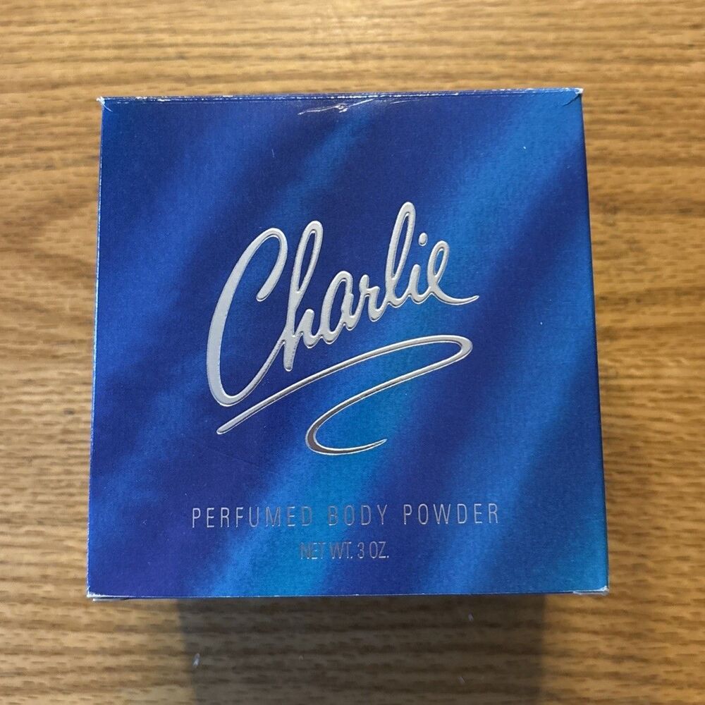 Vintage 1985 Revlon Charlie Perfumed Body Powder 3oz Blue Box New - paper sealed